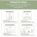 52” Ceiling Fan with Remote, Reversible DC Motor, 3 Wood Blades