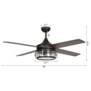 52" Celentano Industrial Downrod Mount Reversible Ceiling Fan with Lighting and Remote Control