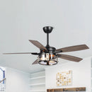 52" Coimbatore Farmhouse Downrod Mount Reversible Ceiling Fan with Lighting and Remote Control