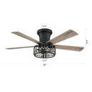 52" Divisadero Farmhouse Flush Mount Reversible Ceiling Fan with Lighting and Remote Control