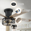 52" Divisadero Farmhouse Flush Mount Reversible Ceiling Fan with Lighting and Remote Control