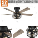 52" Divisadero Farmhouse Flush Mount Reversible Ceiling Fan with Lighting and Remote Control