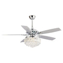 52" Elkton Modern Reversible Crystal Fandelier with Lighting and Remote Control