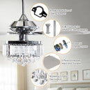 52" Elkton Modern Reversible Crystal Fandelier with Lighting and Remote Control