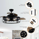 52" Industrial Downrod Mount Ceiling Fan with Lighting and Remote Control