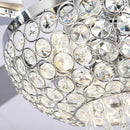 52" Modern Chrome Flush Mount Reversible Crystal Ceiling Fan with Lighting and Remote Control