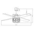52" Kashmir Farmhouse Downrod Mount Reversible Ceiling Fan with Lighting and Remote Control