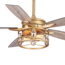 52" Madhya Pradesh Modern Downrod Mount Reversible Crystal Ceiling Fan with Lighting and Remote Control