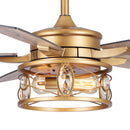 52" Madhya Pradesh Modern Downrod Mount Reversible Crystal Ceiling Fan with Lighting and Remote Control