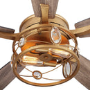 52" Madhya Pradesh Modern Downrod Mount Reversible Crystal Ceiling Fan with Lighting and Remote Control