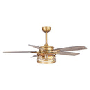 52" Madhya Pradesh Modern Downrod Mount Reversible Crystal Ceiling Fan with Lighting and Remote Control