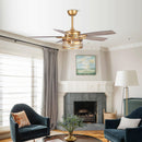 52" Madhya Pradesh Modern Downrod Mount Reversible Crystal Ceiling Fan with Lighting and Remote Control