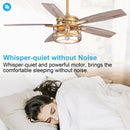52" Madhya Pradesh Modern Downrod Mount Reversible Crystal Ceiling Fan with Lighting and Remote Control