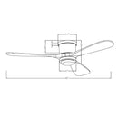 52" Mayna Led Indoor Copper Flush Mounted Ceiling Fan with Light And Remote Control