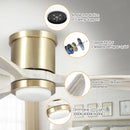 52" Mayna Led Indoor Copper Flush Mounted Ceiling Fan with Light And Remote Control