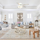 52" Traditional Flush Mount Reversible Ceiling Fan with Lighting and Remote Control