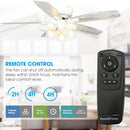 52" Traditional Flush Mount Reversible Ceiling Fan with Lighting and Remote Control