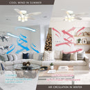 52" Traditional Flush Mount Reversible Ceiling Fan with Lighting and Remote Control