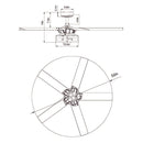 52" Industrial Reversible 5 Blade Led Ceiling Fan