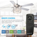 52" Shellie Modern Chrome Downrod Mount Reversible Ceiling Fan with Lighting and Remote Control