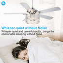 52" Shellie Modern Chrome Downrod Mount Reversible Ceiling Fan with Lighting and Remote Control