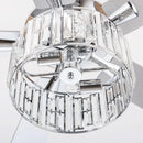 52" Shellie Modern Chrome Downrod Mount Reversible Ceiling Fan with Lighting and Remote Control