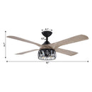 52" Tata Nagar Farmhouse Downrod Mount Reversible Crystal Ceiling Fan with Lighting and Remote Control