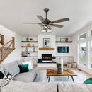 52" Tibuh Modern Crystal Chandelier Ceiling Fan with Led Light And Remote Control 5 Blades Chrome