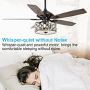 52" Tibuh Modern Crystal Chandelier Ceiling Fan with Led Light And Remote Control 5 Blades Chrome