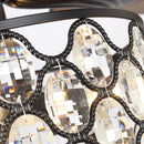 52" Tibuh Modern Crystal Chandelier Ceiling Fan with Led Light And Remote Control 5 Blades Chrome