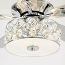 52" Tibuh Modern Crystal Chandelier Ceiling Fan with Led Light And Remote Control 5 Blades Chrome