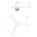 52" Vicky Indoor 3-Blade Rustic Crystal Ceiling Fan with Remote and Light Kit Included