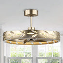 Perimost 29 Inch Antique Silver Downrod Mount Luxury Fandelier with Light and Remote Control
