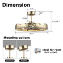 Perimost 29 Inch Antique Silver Downrod Mount Luxury Fandelier with Light and Remote Control