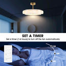Perimost 30 Inch Electroplated Golden Downrod Mount Luxury Fandelier with Light and Remote Control