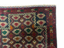 3x5 Vintage Handmade Wool Rug Tribal Turkoman Balouch Prayer Rug Organic Dyes