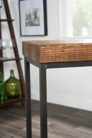 Brown And Black Metal Backless Bar Height Bar Chair