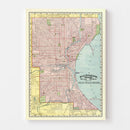 Vintage Map of Milwaukee, Wisconsin 1897