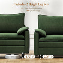 Green 108 Inch DeluxePlus Cloud Sleeper Sectional Sofa