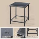 Outdoor Rocking Bistro Set With Cushions And Glass Table