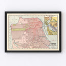 Vintage Map of San Francisco, California 1897