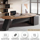 L Shaped Desk With Solid Wood 80 Inch Executive Work space Desk