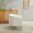 50.78'W Modern Loveseat Couch Sofa, Corduroy Fabric Upholstered 2-Seat Sofa, Wooden Nature Legs for Small Spaces Office Studio Apartment Bedroom, Ivory
