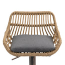 COOLMORE Modern Swivel Bar Stools Set of 2 Adjustable Counter Height Chairs with Footrest in Gray Linen