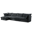 Slipcovered L Shape Sectional Long Sofa Couch, 4 Seater Sofa with Suppleness Armrests,Deep Seat Sofa with 2 Big Pillows, Comfy Couch for Living Room, Apartment, Gray
Corduroy Fabric
