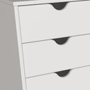 16" White Solid Wood Five Drawer Lingerie Chest