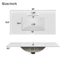 36' Traditional Bathroom Vanity with Ceramics Sink , Blue Bathroom Cabinet with Two Soft Close Doors and Four Drawers(Old sku:SV000026AAC)
