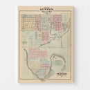 Vintage Map of Austin, Minnesota 1874