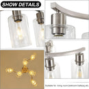 Six Light Brushed Nickel Industrial Glass Chandelier