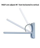 MAST Plug-In Wall Mount Pendant, 1 Light White Cord/Arm, Island Paradise Blue Shade 18x18x10